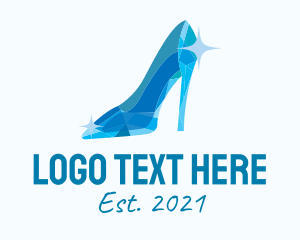 Shoe Shop - Blue Glass Shoes logo design