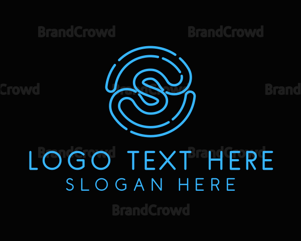Letter S Neon Light Logo
