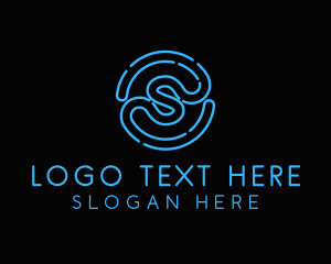 Night Club - Letter S Neon Light logo design