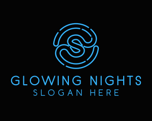 Neon Lights - Letter S Neon Light logo design