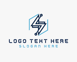 Letter S - Tech Flash Electrical Lightning logo design