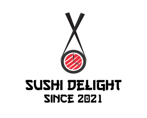 Sushi Chopsticks Clock  logo design