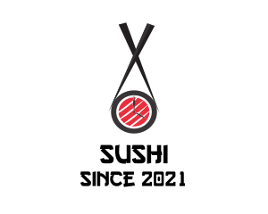 Sushi Chopsticks Clock  logo design