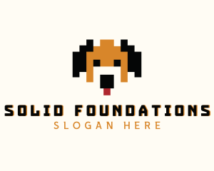 Dog Pixelated Game Logo