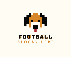 Dog Pixelated Game Logo