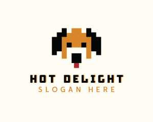 Dog Pixelated Game logo design