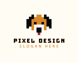 Dog Pixelated Game logo design