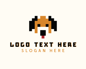 Animal - Dog Pixelated Game logo design