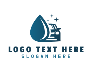 Car Cleaning - Blue Car Wash Droplet logo design