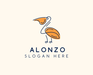 Wild Pelican Bird  logo design