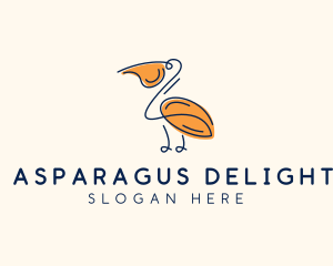 Wild Pelican Bird  logo design