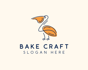 Wild Pelican Bird  logo design