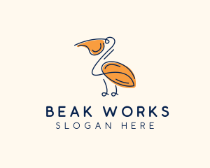 Wild Pelican Bird  logo design