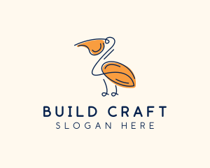 Wild Pelican Bird  logo design