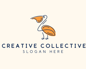 Wild Pelican Bird  logo design