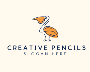 Wild Pelican Bird  logo design