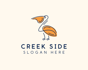 Wild Pelican Bird  logo design