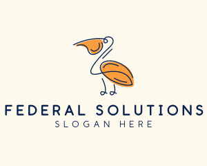 Wild Pelican Bird  logo design