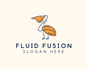 Wild Pelican Bird  logo design