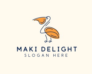 Wild Pelican Bird  logo design