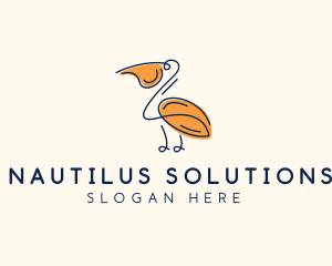 Wild Pelican Bird  logo design