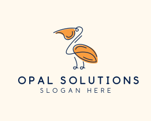 Wild Pelican Bird  logo design