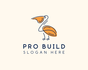 Wild Pelican Bird  logo design