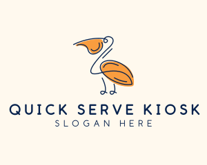 Wild Pelican Bird  logo design