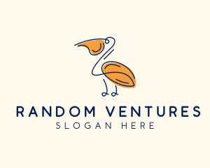 Wild Pelican Bird  logo design