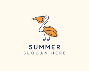 Wild Pelican Bird  logo design