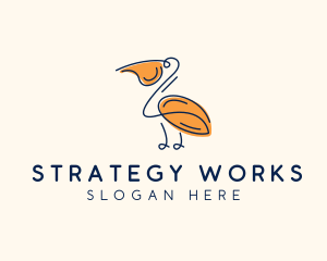 Wild Pelican Bird  logo design