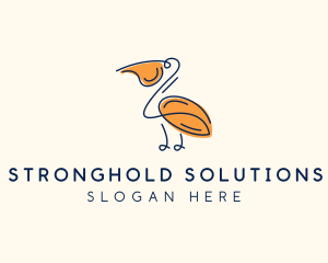 Wild Pelican Bird  logo design