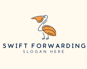 Wild Pelican Bird  logo design