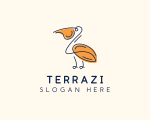 Wild Pelican Bird  logo design