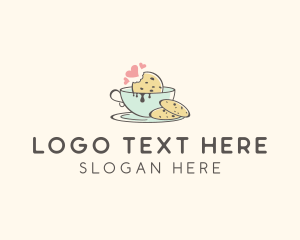 Pastry Chef - Cookie Teacup Hearts logo design