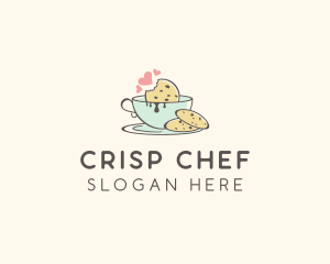 Cookie Teacup Hearts logo design