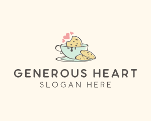 Cookie Teacup Hearts logo design