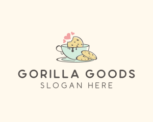 Cookie Teacup Hearts logo design