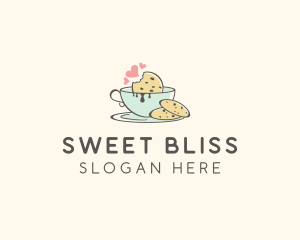 Cookie Teacup Hearts logo design