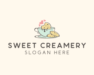 Cookie Teacup Hearts logo design