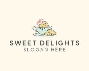 Cookie Teacup Hearts logo design