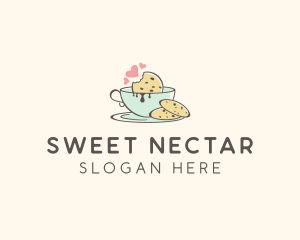 Cookie Teacup Hearts logo design