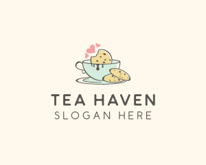 Teacup - Cookie Teacup Hearts logo design