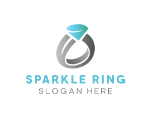Engagement - Gem Wedding Ring logo design