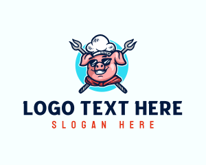 Barbeque - Chef Pig Barbeque logo design