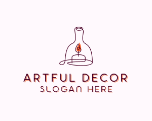 Decor - Candle Lamp Decor logo design