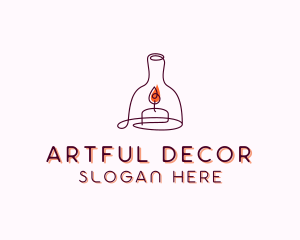 Candle Lamp Decor logo design