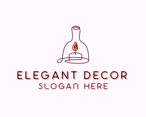 Decor - Candle Lamp Decor logo design