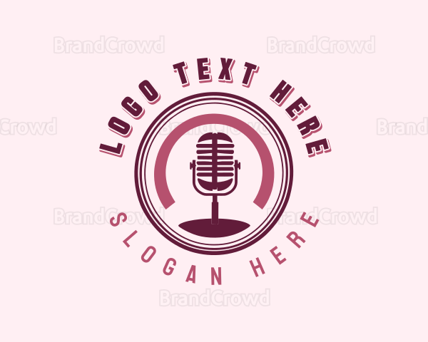 Podcast Mic Broadcaster Logo