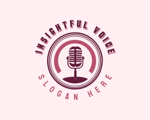 Podcast Mic Broadcaster logo design